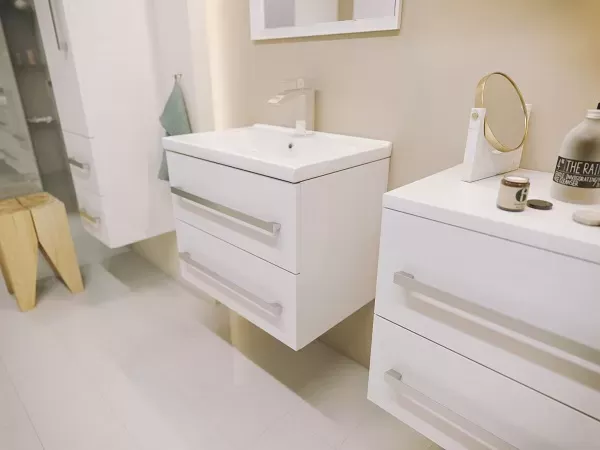 Dulap pentru lavoar Defra Granada, suspendat, 60 x 40 x 50 cm, setar, lucios, alb, 167-D-06001 [2]