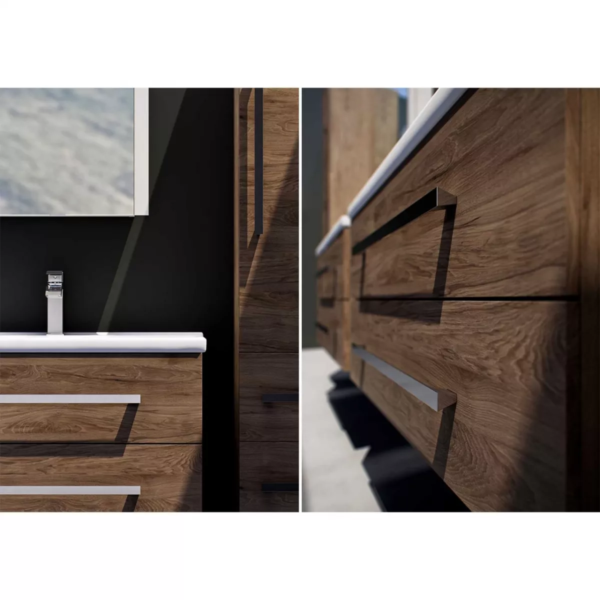 Dulap pentru lavoar Defra Granada, suspendat, 60 x 40 x 50 cm, setar, mat, maro, 167-D-06019 [3]