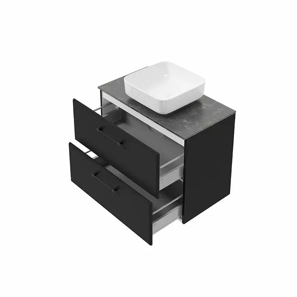 Dulap pentru lavoar Defra More, suspendat, 80 x 45 x 60 cm, setar, mat, negru, 291-D-08002 [2]