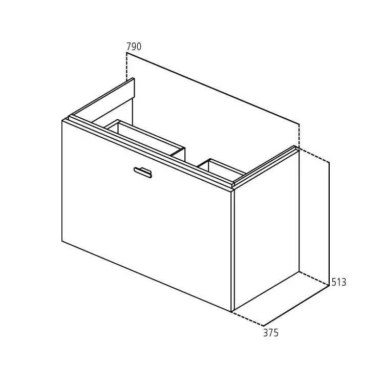 Dulap pentru lavoar Ideal Standard Connect Space, suspendat, 80 x 38 x 51 cm, sertar, alb, E0318WG [2]