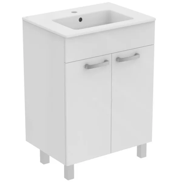 Dulap pentru lavoar Ideal Standard Tempo, pe podea, 60 x 45 x 85 cm, usa, lucios, alb, E3239WG [2]