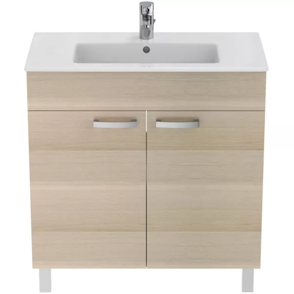 Dulap pentru lavoar Ideal Standard Tempo, pe podea, 80 x 44 x 84 cm, usa, mat, maro, E3241OS [2]