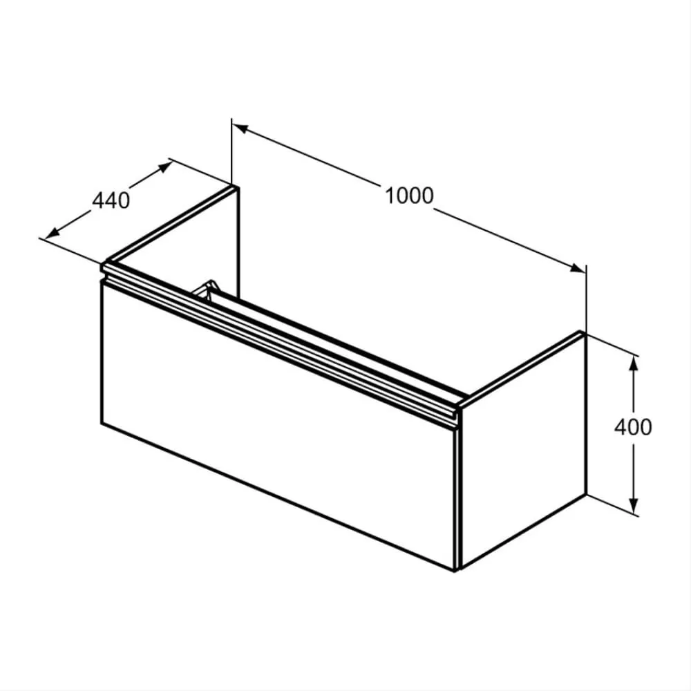 Dulap pentru lavoar Ideal Standard Tesi, suspendat, 100 x 44 x 40 cm, sertar, lucios, alb, T0048OV [4]