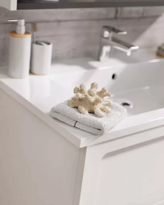 Dulap pentru lavoar Oristo Beryl, pe perete, 50 x 44 x 48 cm, sertar, mat, alb, 44-SD2S-60-2-V3 [3]