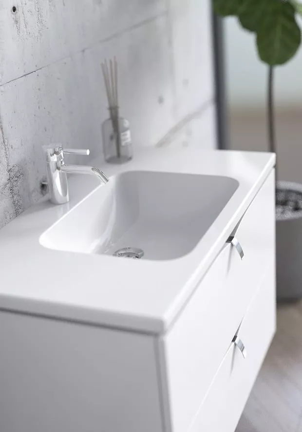 Dulap pentru lavoar Oristo Siena, suspendat, 50 x 45 x 50 cm, sertar, lucios, alb, 45-SD2S-60-1 [9]