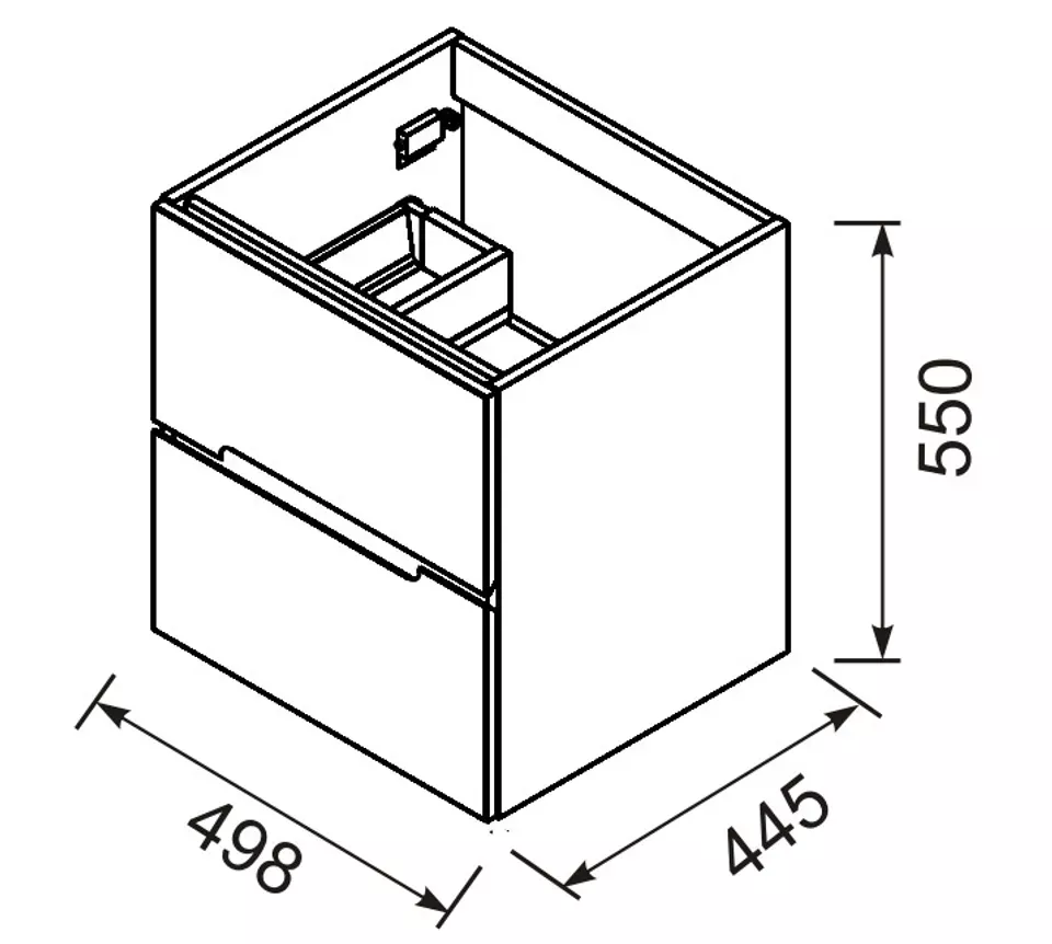Dulap pentru lavoar Oristo Silver, suspendat, 50 x 45 x 55 cm, sertar, mat, gri, 33-SD2S-50-4 [2]