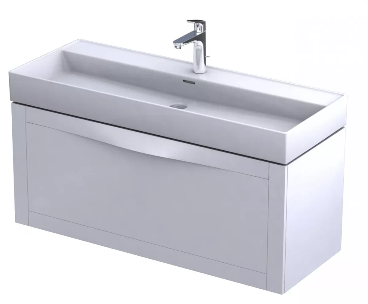 Dulap pentru lavoar Oristo Skagen, 120 x 46 x 50 cm, sertar, mat, alb, 49-SD1S-120-2 [3]