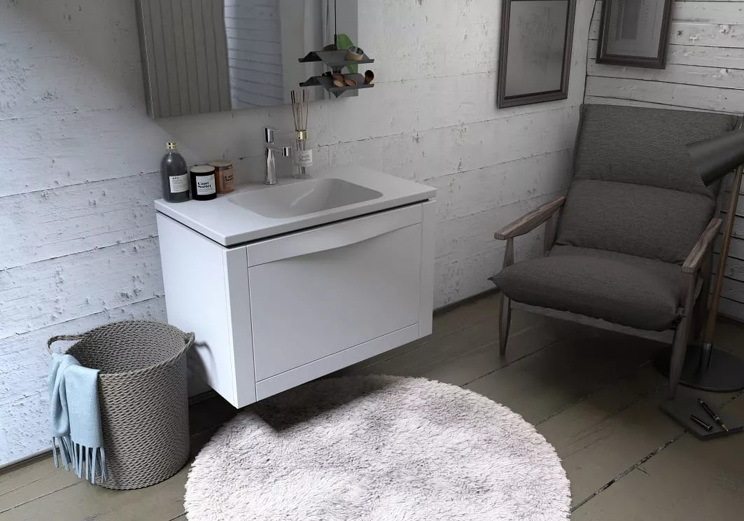 Dulap pentru lavoar Oristo Skagen, 120 x 46 x 50 cm, sertar, mat, alb, 49-SD1S-120-2 [7]