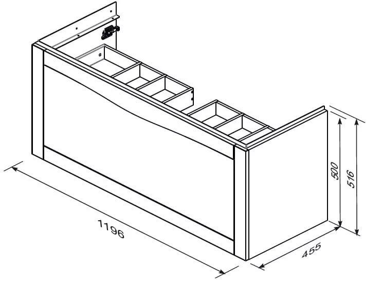 Dulap pentru lavoar Oristo Skagen, 120 x 46 x 50 cm, sertar, mat, bej, 49-SD1S-120-10 [6]