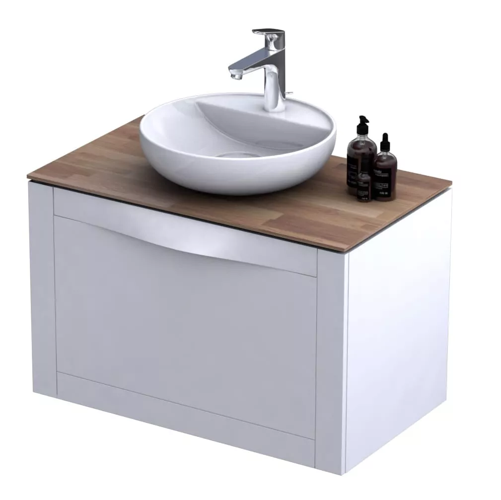 Dulap pentru lavoar Oristo Skagen, 80 x 46 x 50 cm, sertar, mat, alb, 49-SD1S-80-2 [5]