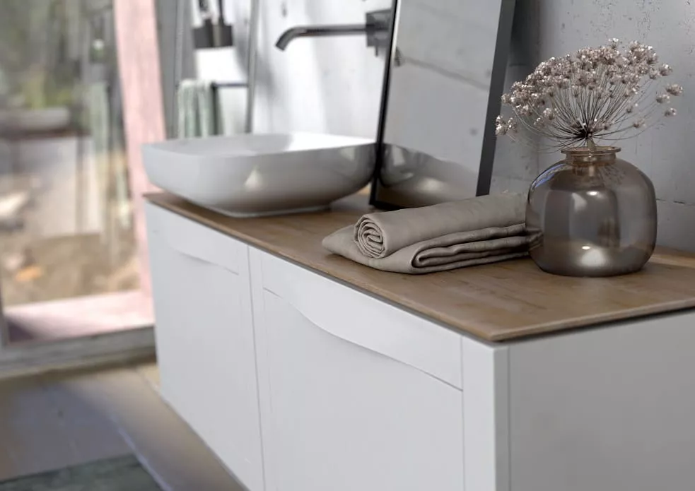 Dulap pentru lavoar Oristo Skagen, 80 x 46 x 50 cm, sertar, mat, alb, 49-SD1S-80-2 [10]