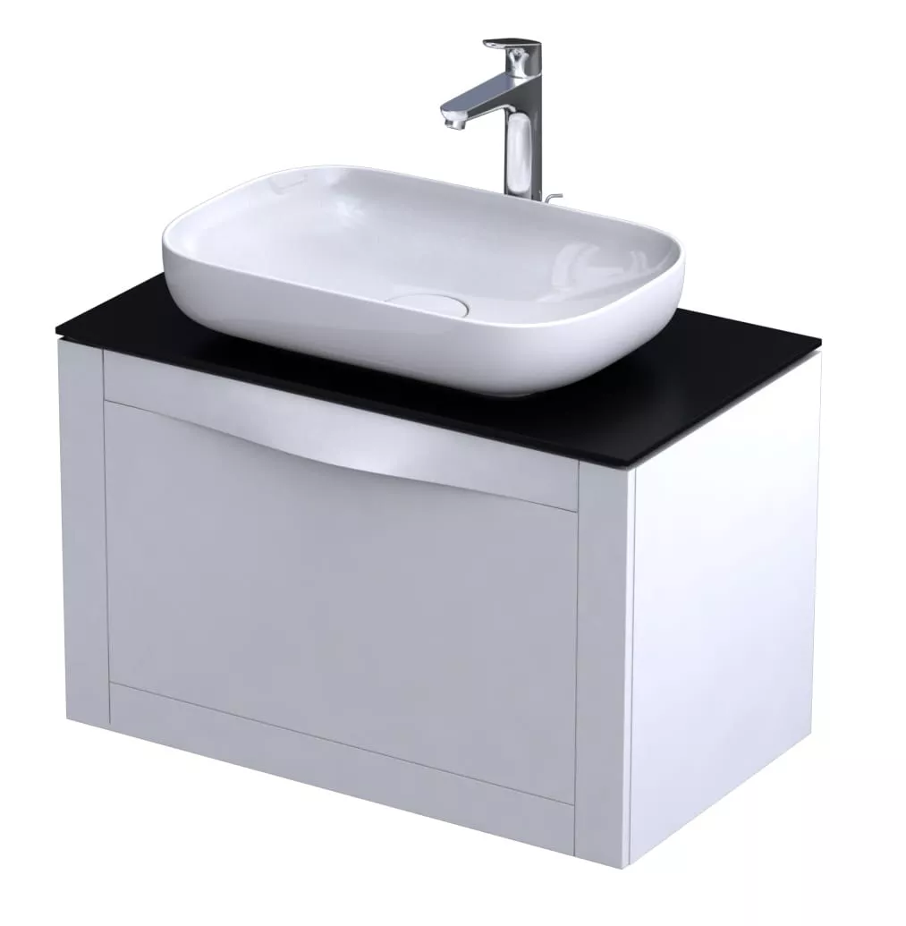 Dulap pentru lavoar Oristo Skagen, 80 x 46 x 50 cm, sertar, mat, alb, 49-SD1S-80-2 [3]