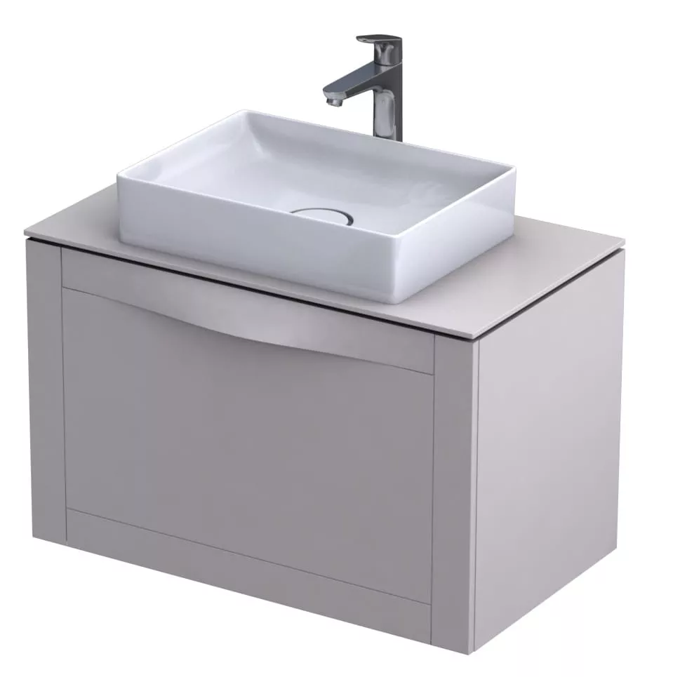 Dulap pentru lavoar Oristo Skagen, 80 x 46 x 50 cm, sertar, mat, bej, 49-SD1S-80-10 [4]