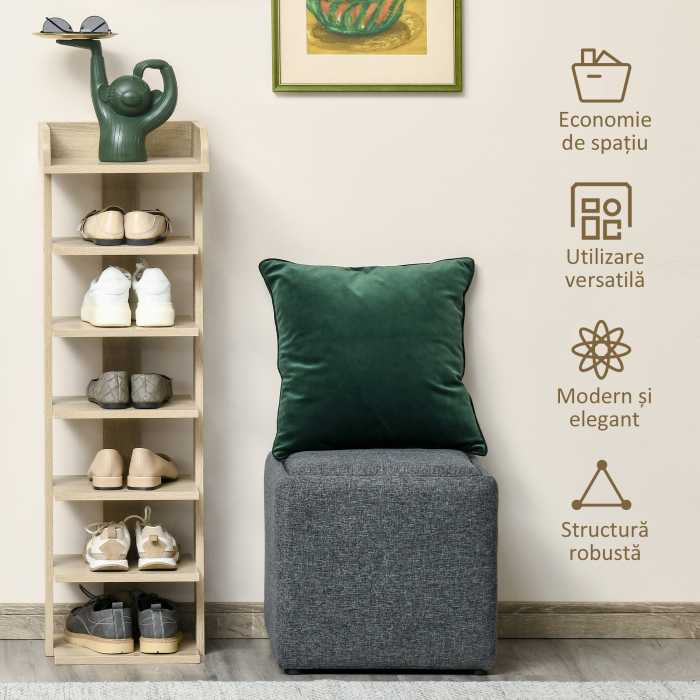  Dulap pentru Pantofi din Lemn 6 pantofi cu Raft de depozitare 32x30x104cm [6]