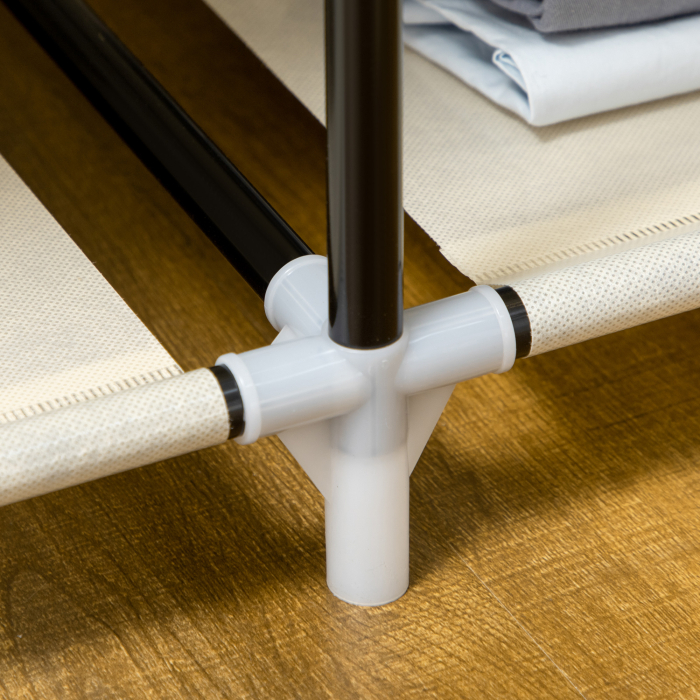  Dulap portabil din otel, netesut si PP cu 6 rafturi deschise, 1 cuier si usa cu balamale, 103x43x162,5 cm, gri [9]