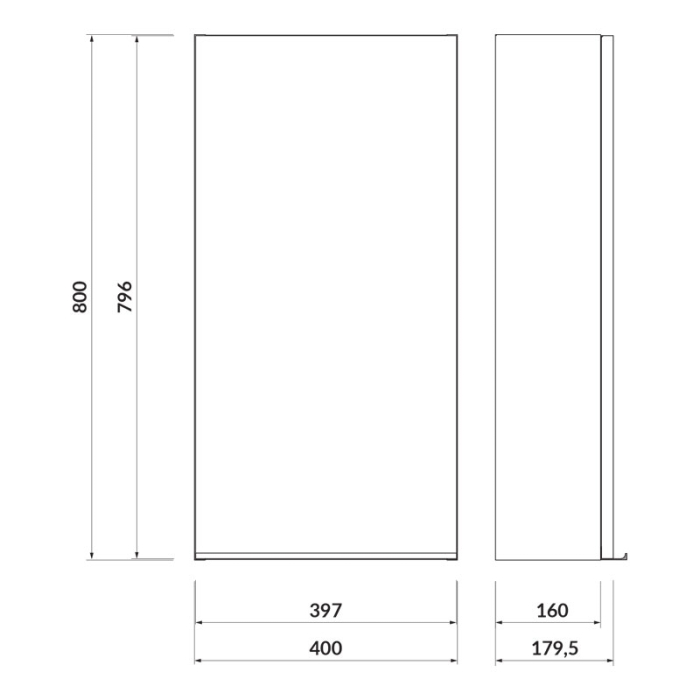 Dulap suspendat, Cersanit, Virgo, cu maner negru, alb [2]