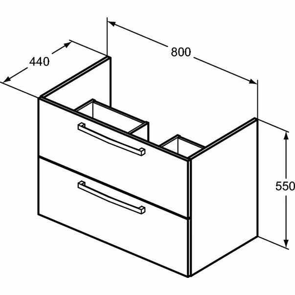 Dulap suspendat Ideal Standart Tempo 80 cm, gri lucios [2]