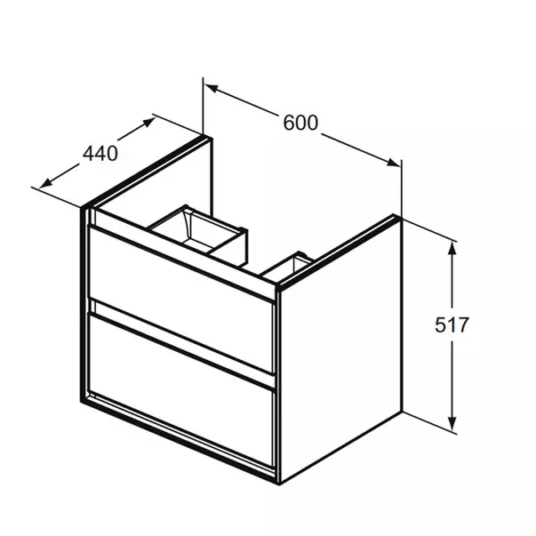 Dulap suspendat pentru lavoar gri deschis mat Ideal Standard Connect Air 60 cm [3]
