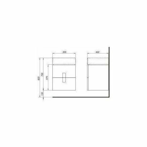 Dulap suspendat pentru lavoar Kolo Twins 2 sertare mdf alb 50 cm [2]