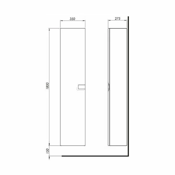 Dulap tip coloana suspendat gri argintiu Kolo Twins 1 usa Softclose [2]