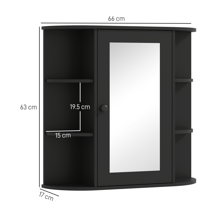  Dulapior Baie cu Oglinda - Lemn Alb 66×17×63 cm [3]