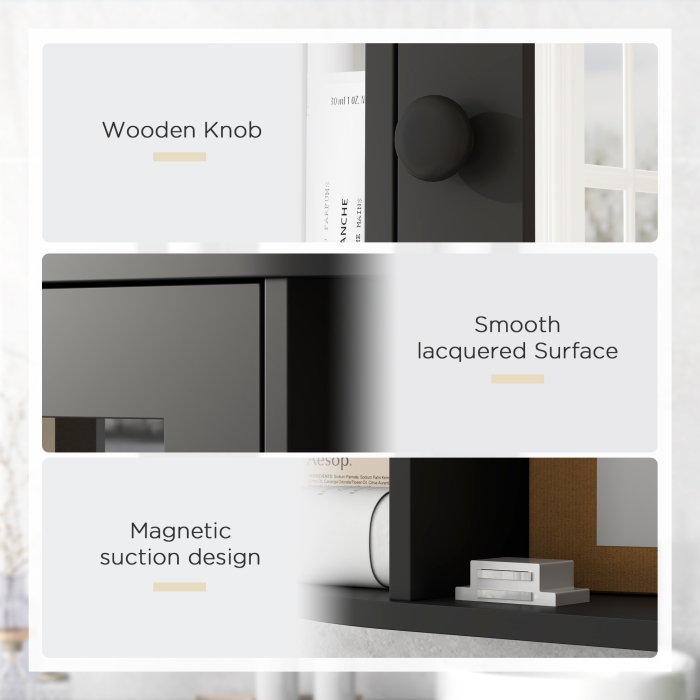  Dulapior Baie cu Oglinda - Lemn Alb 66×17×63 cm [4]