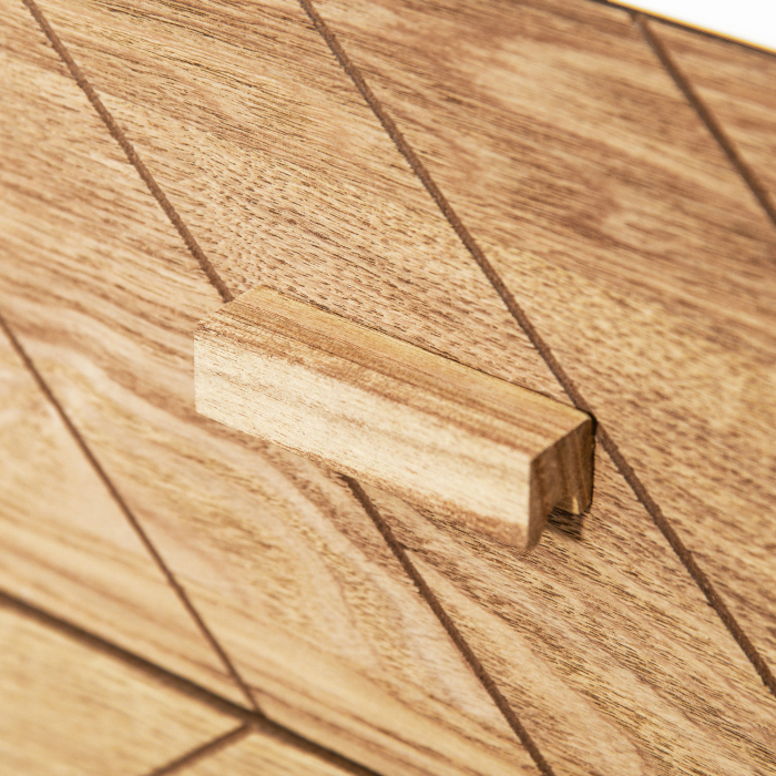  Dulapior in Lemn 2 Sertare Stil Nordic, Alb si Lemn, 40x30x55,5cm [8]