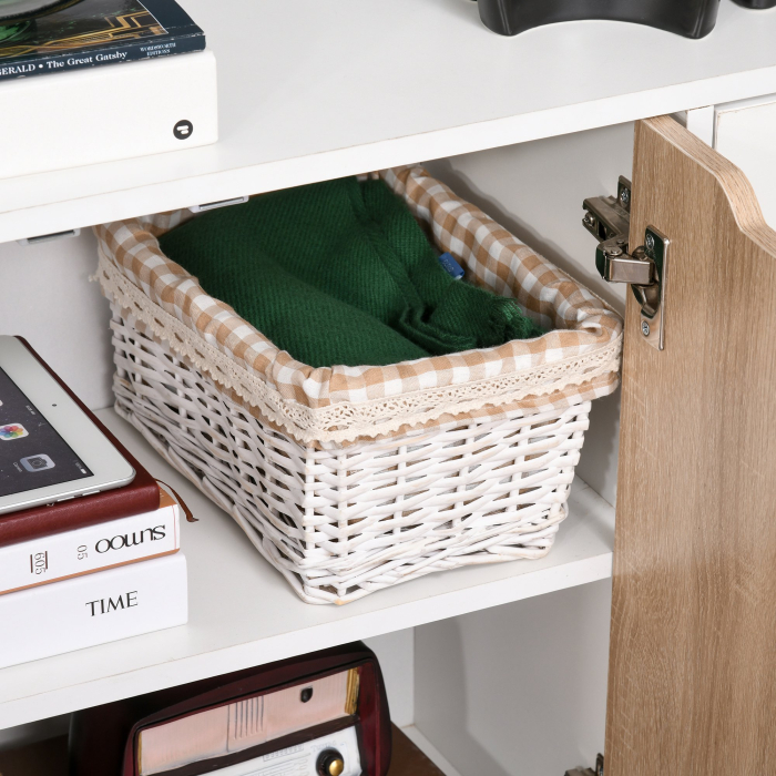 Dulapior Multifunctional  din Lemn cu Sertar si Dulapioare in Stil Nordic, 90x30x72cm [7]