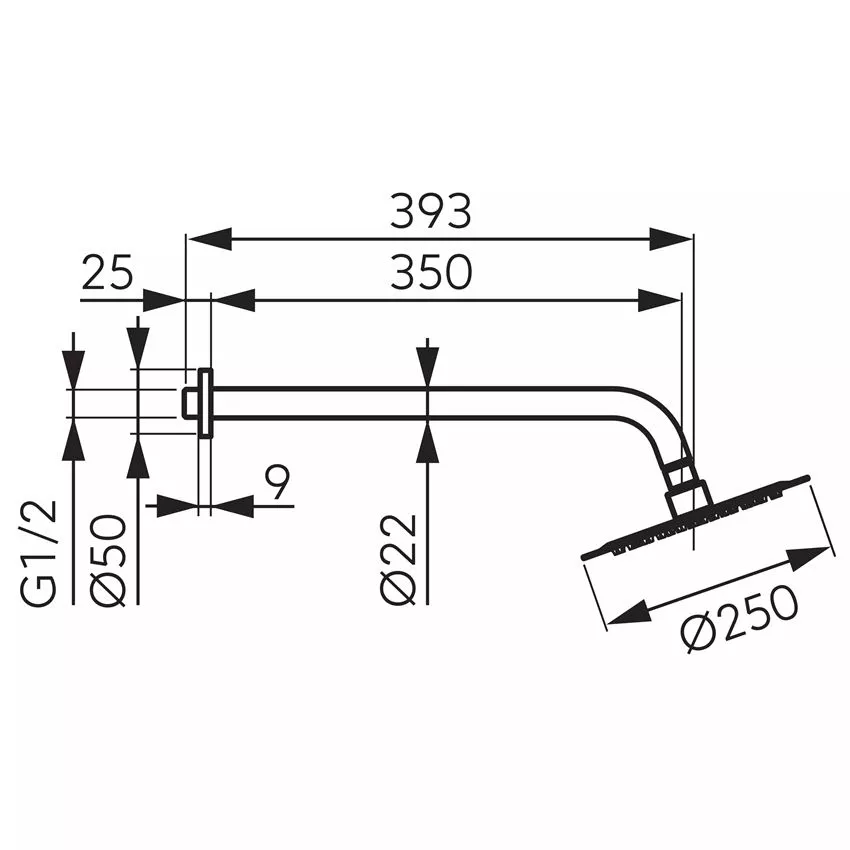 Dus fix Fdesign Inula, pe perete, 250 mm, 1 functie, mat, alb, FD8-513-33 [2]