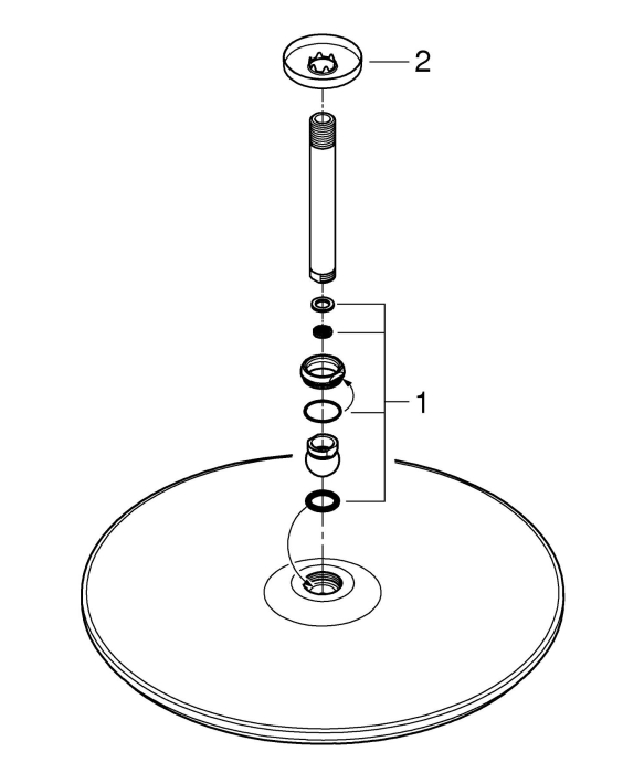 Dus fix Grohe 26256000, 400 mm, 1 bar, 185 mm, 1 pulverizari, 1/2 conexiune instalare, pivotant, Crom [4]