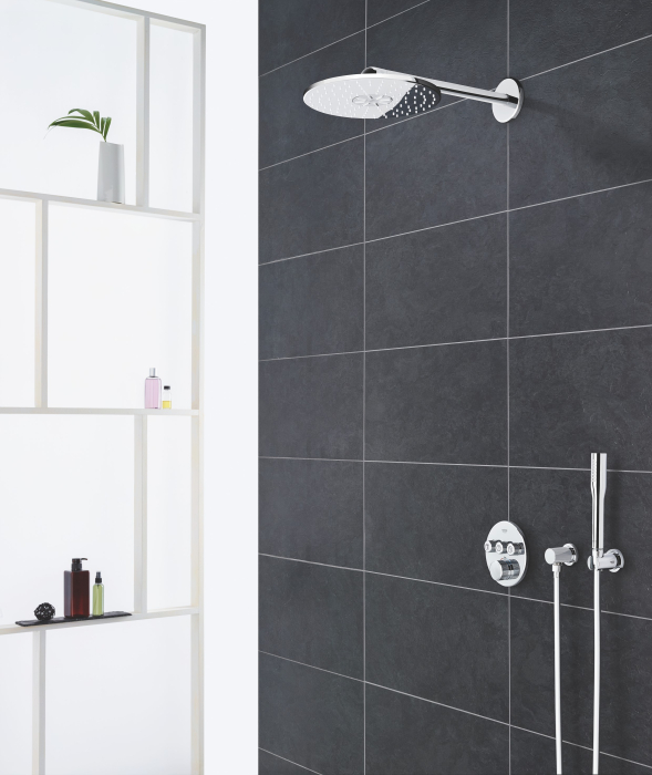 Dus fix Grohe 26475000, 310 mm, 1 bar, 430 mm, 2 pulverizari, 26483000, 26484000 cod valva incastrata, Crom [4]