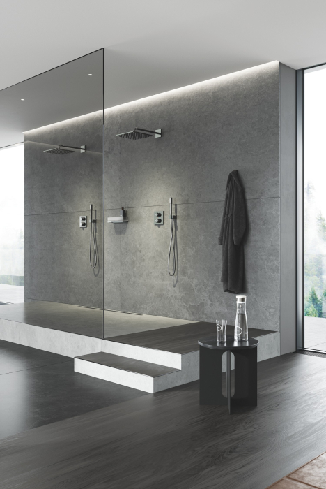 Dus fix Grohe 26564A00, Rainshower 310 Cube, pe perete, 310 mm, 1 functie, anti-calcar, lucios, grafit [5]