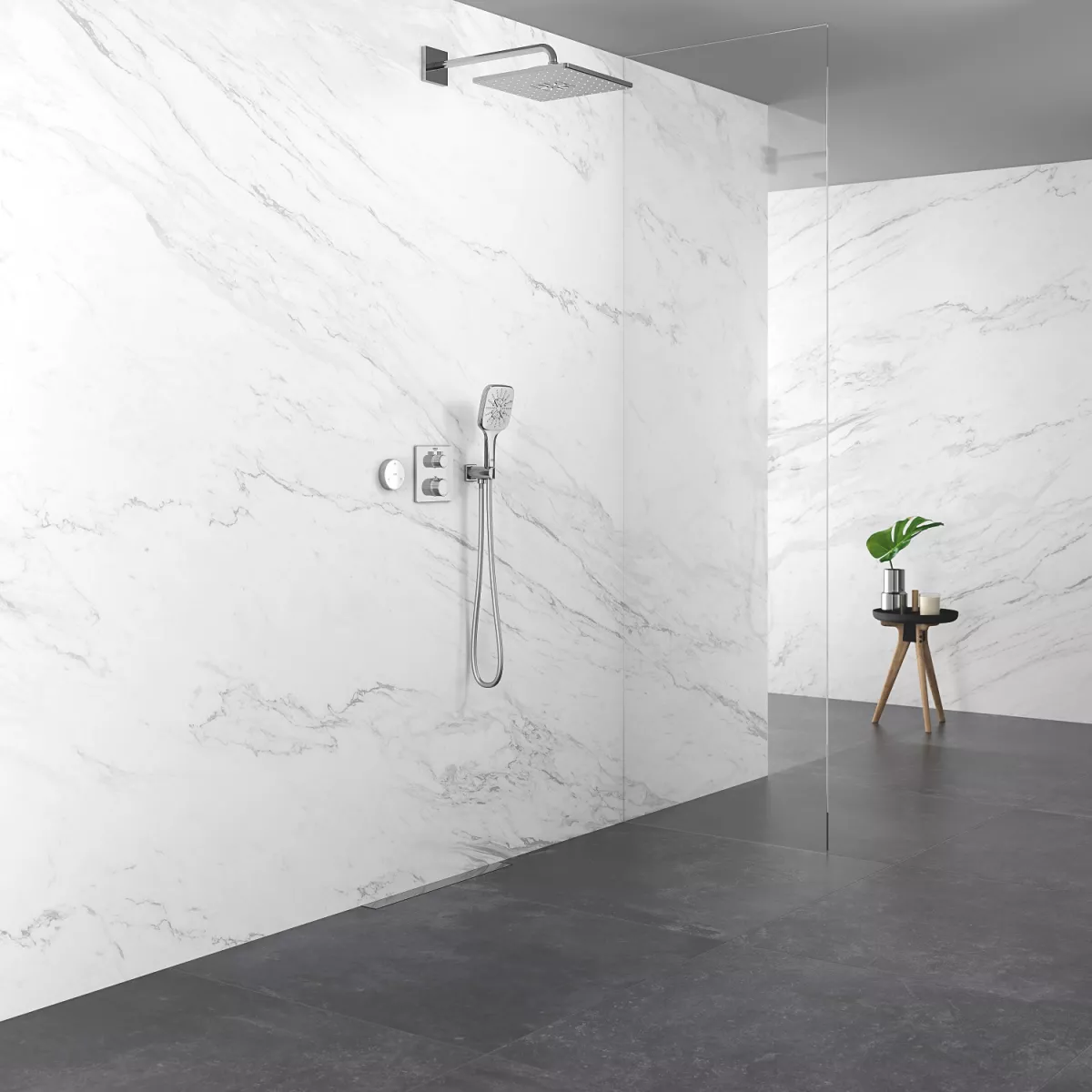 Dus fix Grohe Rainshower SmartConnect 130 Cube , 1/2'', universal, telecomanda Wireless , 310 mm, 2 pulverizari, crom, 26642000 [9]