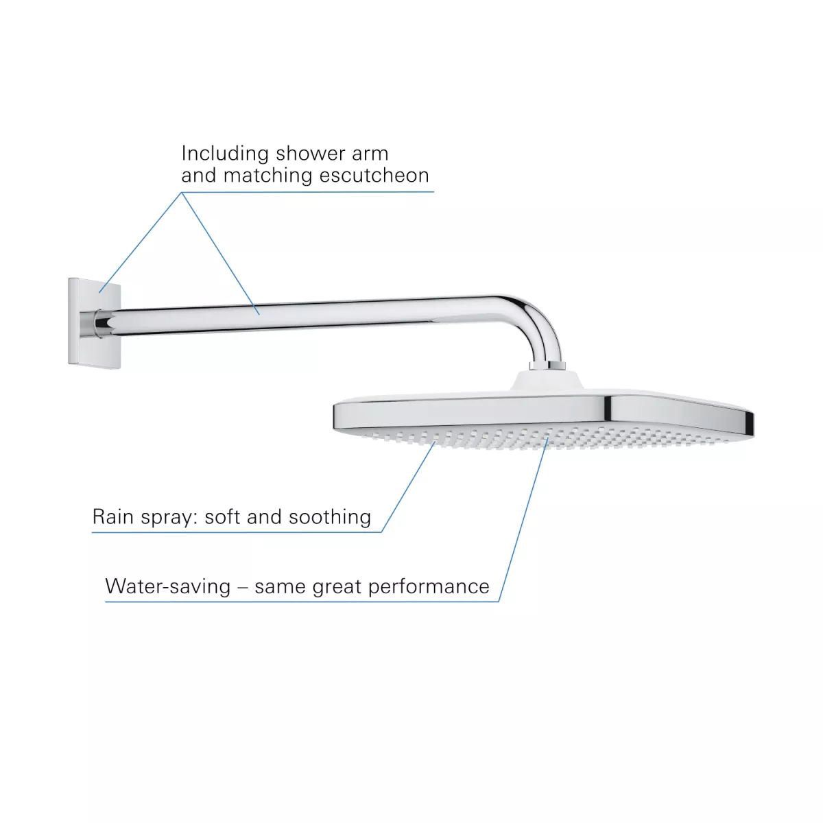 Dus fix Grohe Tempesta Cube 250, 1/2'', 250 mm, 1 functie, crom, 26687000 [6]