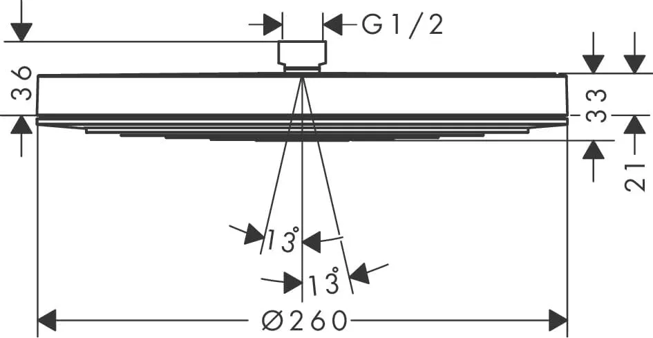 Dus fix Hansgrohe Pulsify S, 1/2'', 260 mm, pe brat, 1 functie, EcoSmart, crom, 24141000 [6]