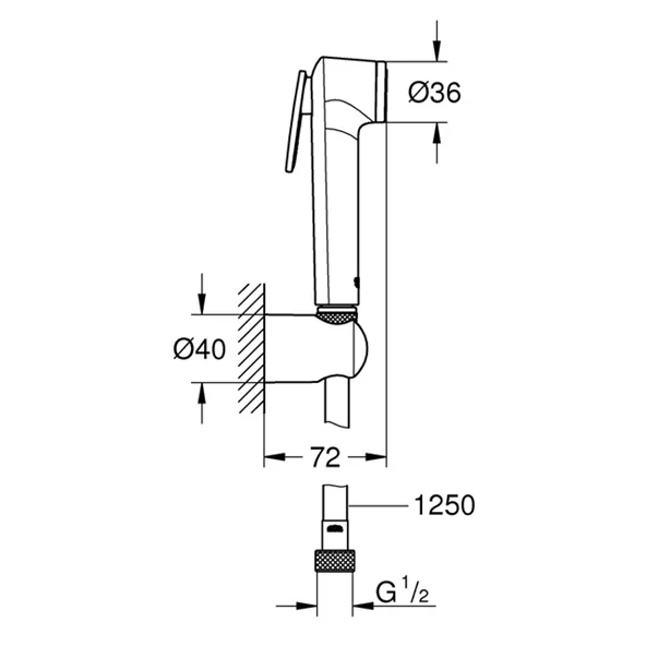 Dus igienic auriu periat Grohe Tempesta F cu suport [2]