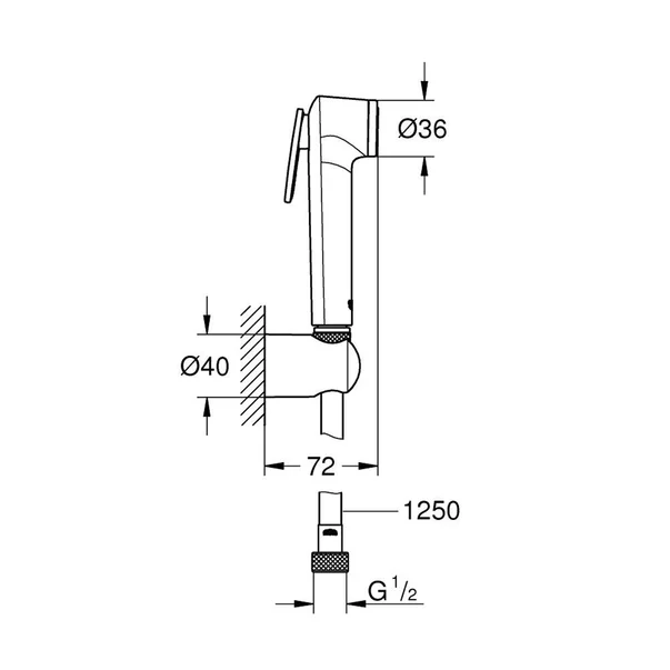 Dus igienic Grohe Tempesta F Trigger 1 functie antracit periat Hard Graphite [2]