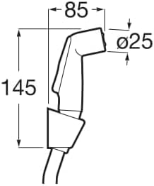 Dus igienic Roca A5B9130NB0, 0.6 bar, 1.25 m, 25 mm, 1 orificii instalare, 1 functii para dus, Negru [2]