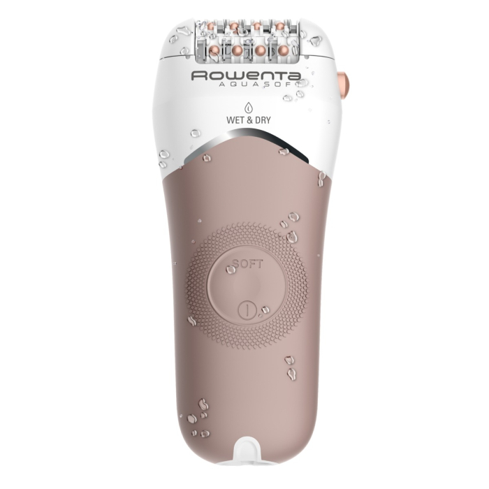Epilator Rowenta AquaSoft Wet & Dry EP4924F0, 2 trepte de viteza, 24 de pensete, autonomie 40 minute, tehnologie Skin Respect, alb & bej [2]