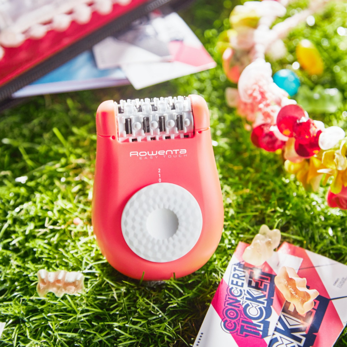 Epilator Rowenta Easy Touch EP1110F1, 24 pensete, compact, usor de utilizat, sistem de masaj cu bile, roz neon [10]