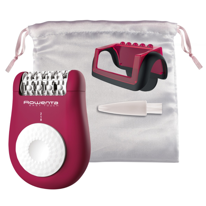 Epilator Rowenta Easy Touch EP1120F1, 2 trepte de viteza, 24 de pensete, sistem de masaj cu bile, accesoriu începatori, roz-închis [3]