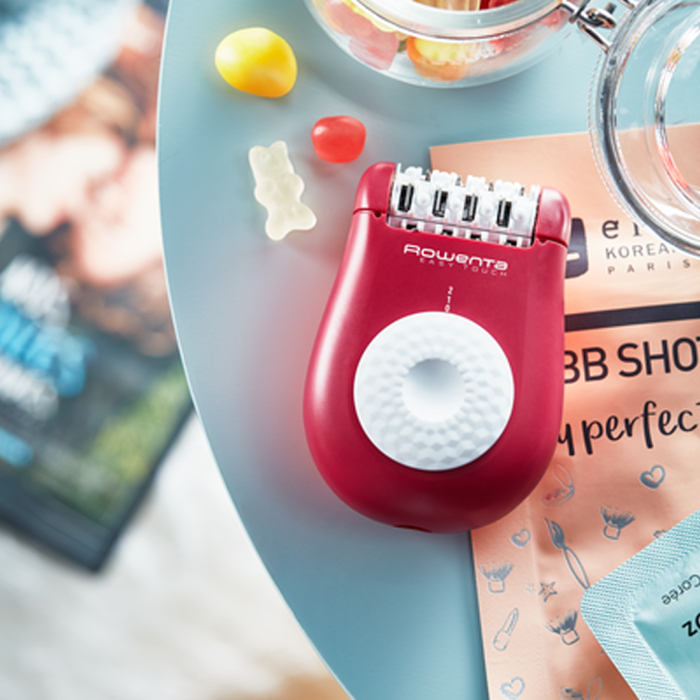Epilator Rowenta Easy Touch EP1120F1, 2 trepte de viteza, 24 de pensete, sistem de masaj cu bile, accesoriu începatori, roz-închis [4]
