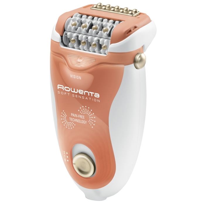 Epilator Rowenta Soft Sensation EP5720F1, 2 viteze, 24 pensete, Cap pivotant, Alb/Orange [2]