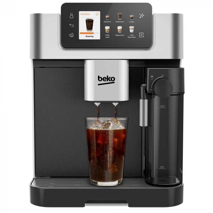 Espressor automat BEKO CaffeExperto CEG7348X, 2l, 1350W, 19 bar, 18 bauturi, 13 setari de macinare GrindPro, control din aplicatie, aroma perfecta cu BrewSense, Negru/Argintiu [2]