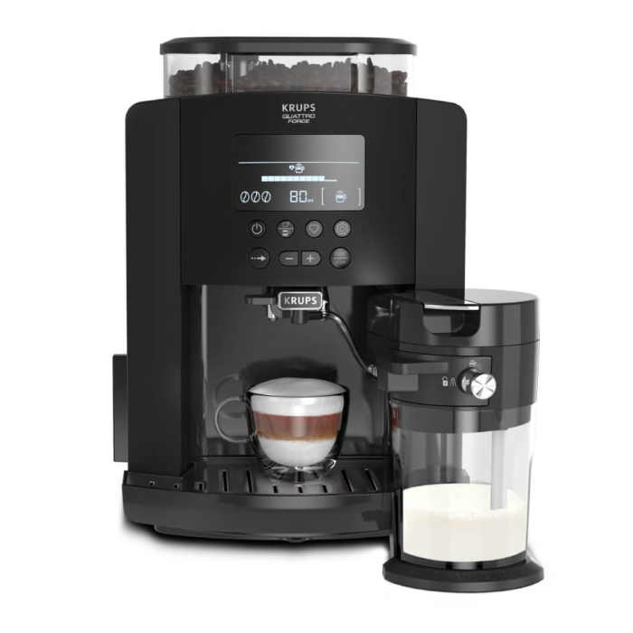 Espressor automat Krups Arabica Latte EA819N10, 1450 W, 15 bari, 1.7 L, display, accesoriu pentru lapte, negru [2]