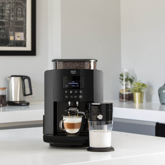 Espressor automat Krups Arabica Latte EA819N10, 1450 W, 15 bari, 1.7 L, display, accesoriu pentru lapte, negru [10]
