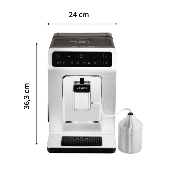 Espressor automat Krups Evidence EA891C10, 1450W, 15 bari, rezervor boabe 260g, rezervor apa 2.3L, rasnita 3 nivele, alb - negru [6]