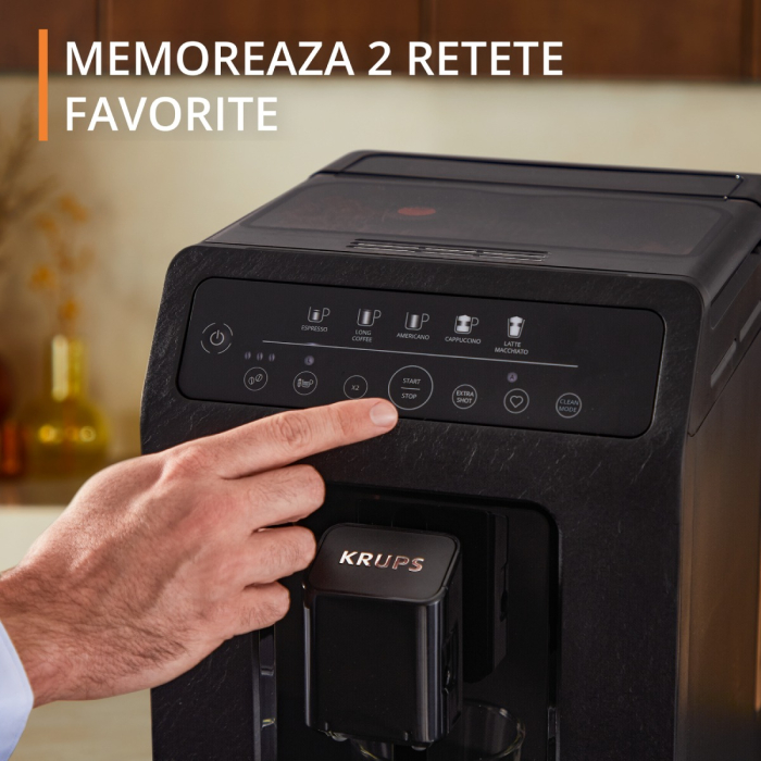 Espressor automat Krups Evidence Eco Design EA8968E0, 1450W, 15 bari, 5 retete, 5 trepte rasnita, rezervor cafea 260g, rezervor apa detasabil 2.3L, 3  [8]