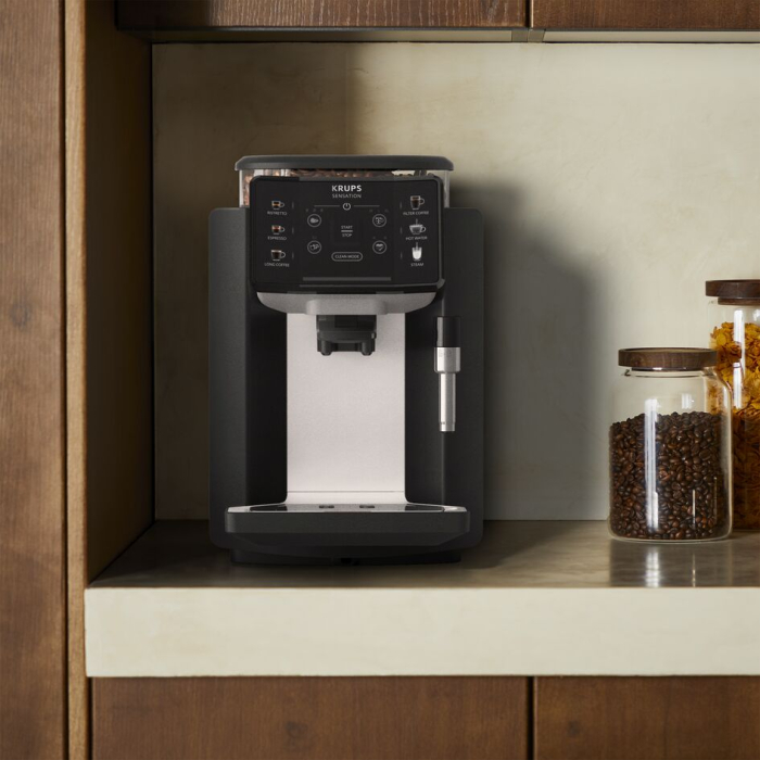 Espressor automat Krups Sensation EA910A10, 5 retete, presiune 15 bari, 1450 W, Sistem Thermoblock Compact, negru & argintiu [4]