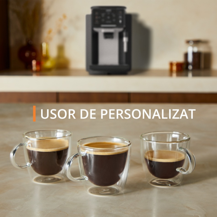Espressor automat Krups Sensation EA910B10, 1450W, 15 bari, 5 retete, ecran tactil, rezervor cafea 260g, duza de abur, Sistem Thermoblock Compact, n [5]